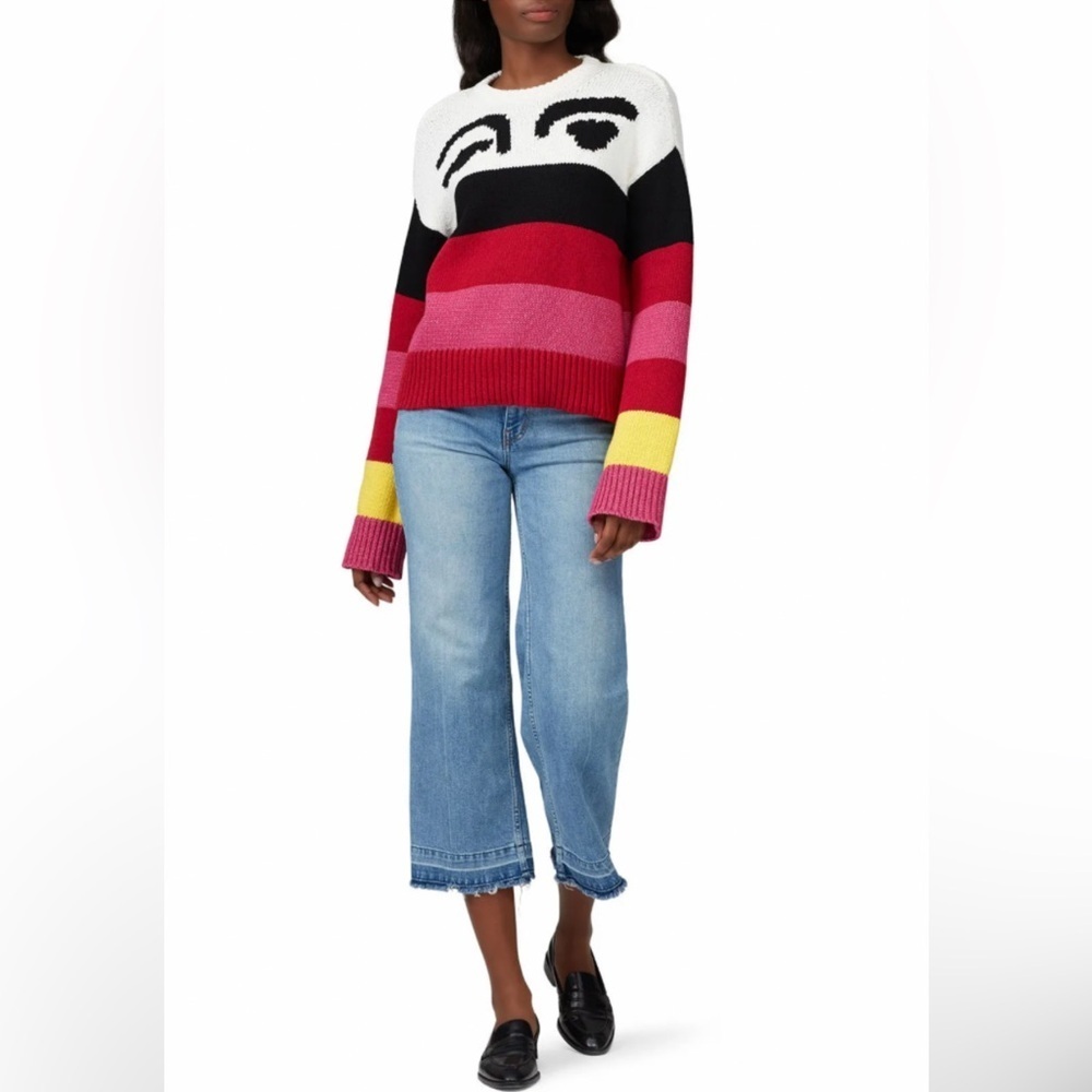 Derek Lam 10 Crosby Multi Stripe Chunky Sweater Size S Red/Black